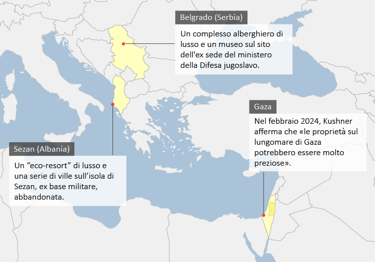 I progetti immobiliari di Jared Kushner, attraverso la sua holding Affinity Partners, in Europa e nel Mediterraneo