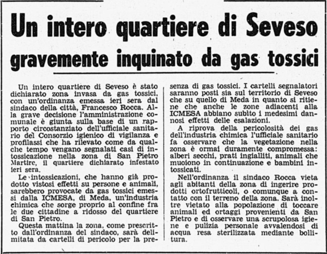 La prima cronaca sul Corriere della Sera il 17 luglio 1976